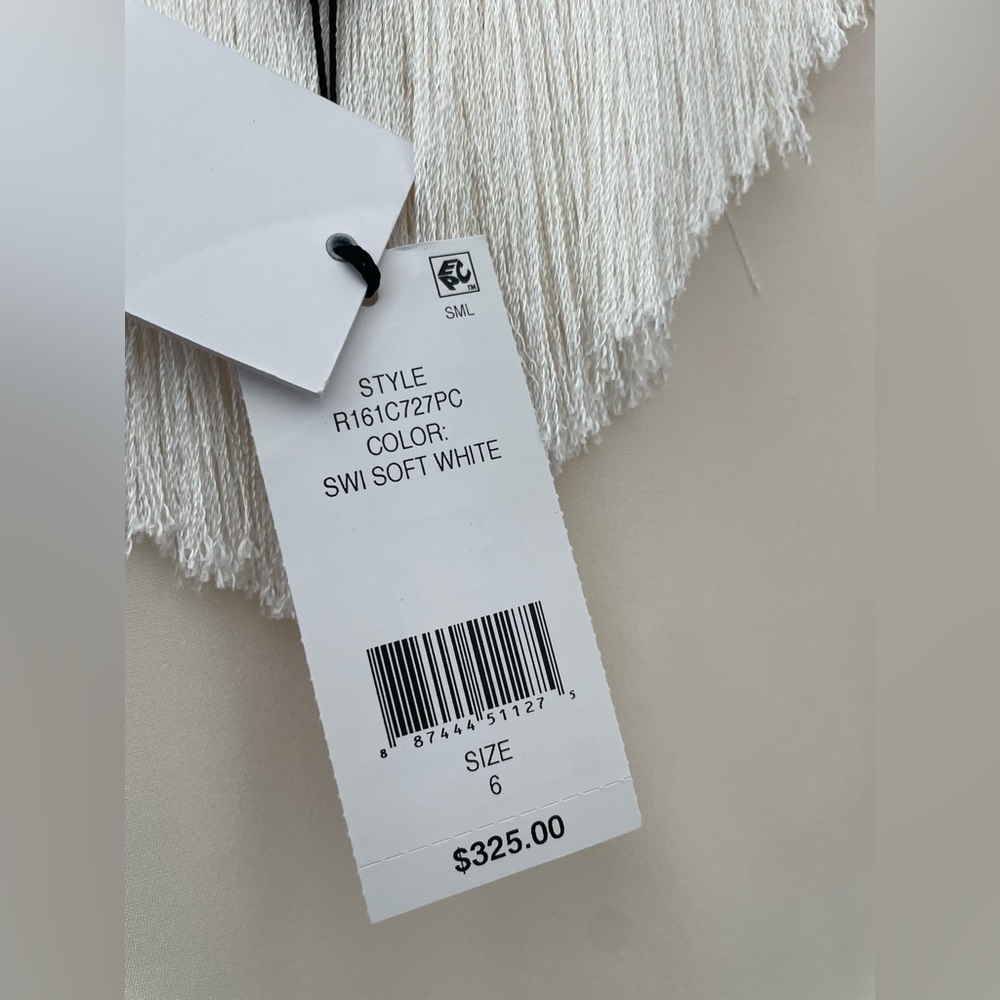 NWT DEREK LAM 10 CROSBY Silk Fringe Cami  | Boho Western Size 6 Classic Summer - Picture 7 of 7